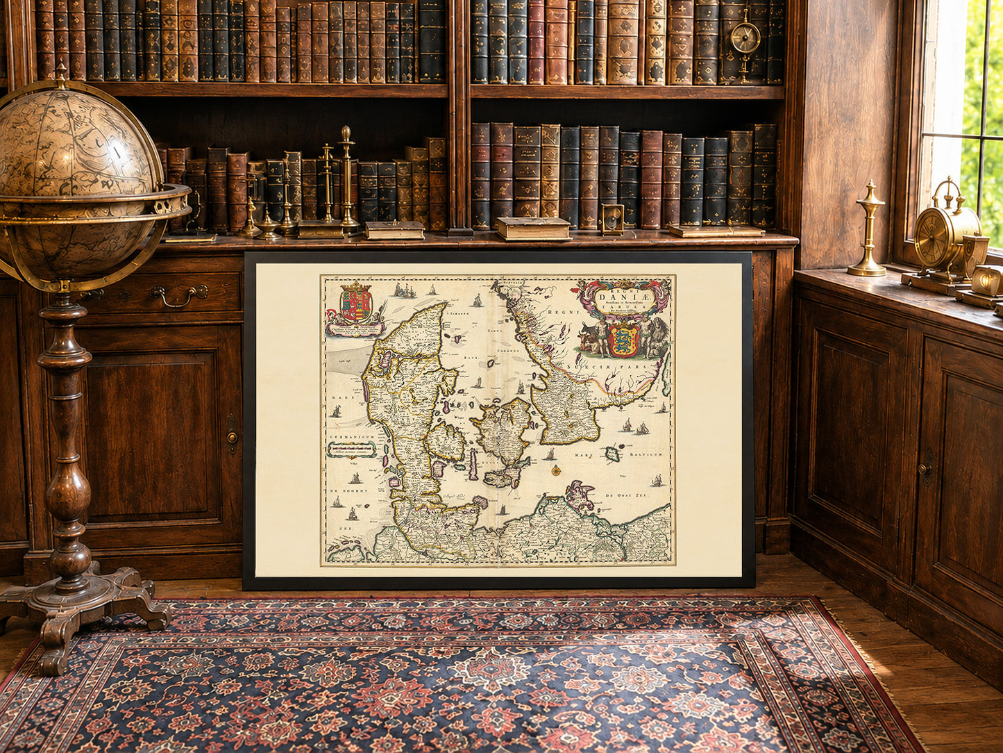Impresión del mapa de Dinamarca 1690 - Ilustración de los límites del reino histórico