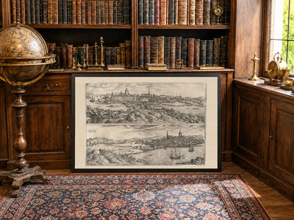 Stockholm 1588 Karten Druck - Braun & Hogenberg ‘Civitates Orbis Terrarum’